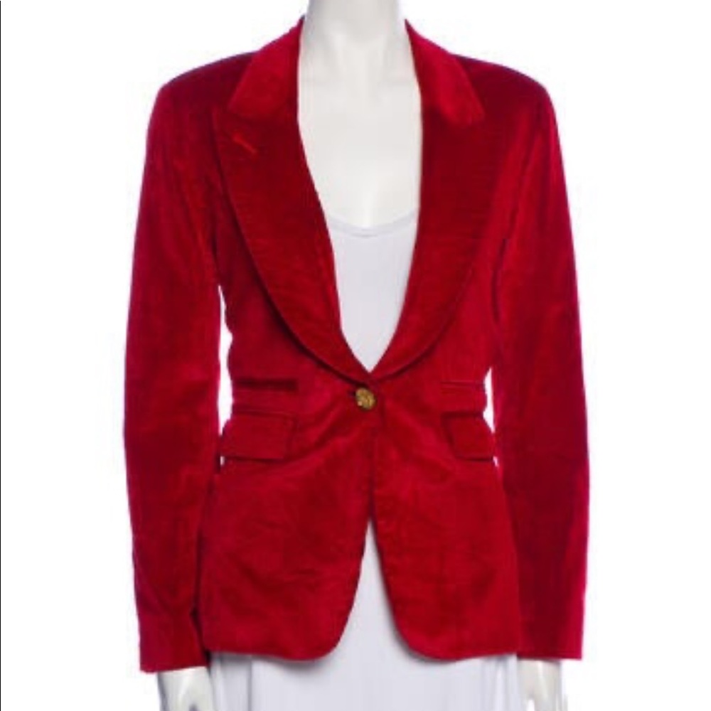 GORGEOUS RED VELVET SMYTHE BLAZER - Picture 1 of 2